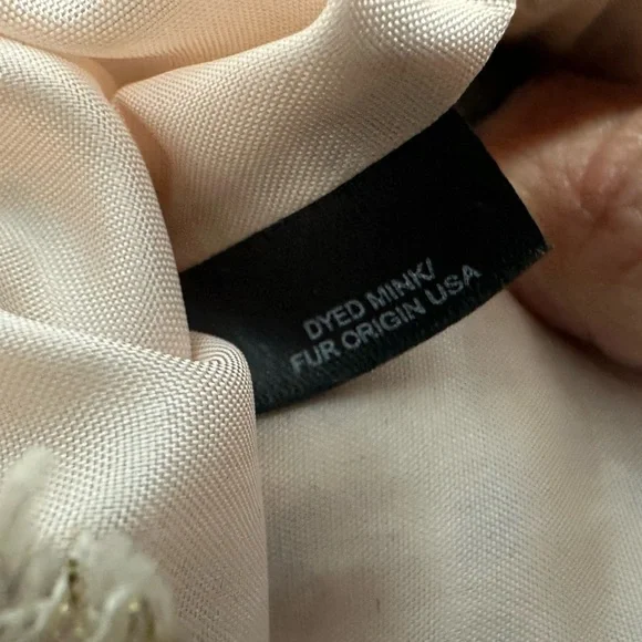 A370 Dana Buchman Mink Fur Trim Tweed Jacket Sz 4P Brown Pink Cream Luxury - Picture 7 of 10